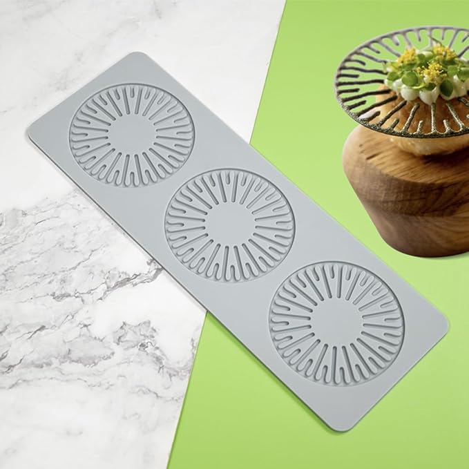 Tuille Molds Silicone Molds Baking Mold Hollow 3D Fondant Lace Chocolate Candy Silicone Molds for Baking, Polymer Clay, Resin, Sugar Craft, Dessert (Water Drop_9.6x3.4x0.12 inch)