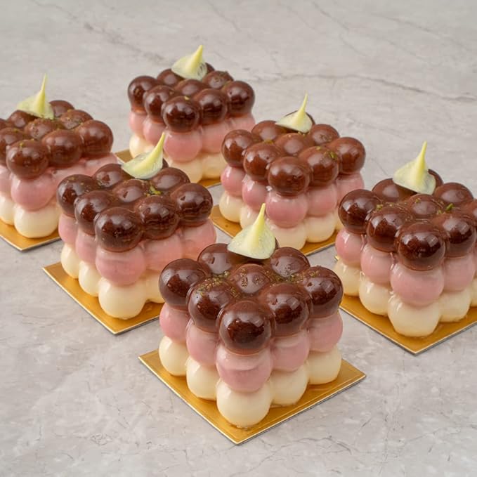 Restaurantware-6 Cavities Pastry & Baking Mold, 1 Oven-Ready 3D Mold - Flexible, Freezable, White Silicone Silicone Mold For Baking, Easy Release, For Chocolate, Cheesecake, Jelly, Or Mousse