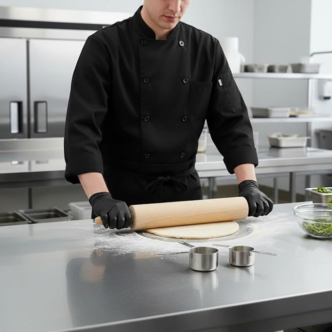 TrueCraftware- 15" Wooden Rolling Pin 3-1/4" Diameter- Wooden Roll Pin Dough Roller Classic Wood Rolling Pins for All Baking Needs for Fondant Pie Crust Cookie Pastry Dough Pastry Rolling Pin