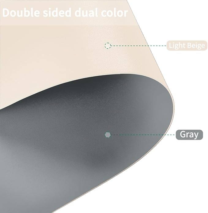Dining Table Cover Protector for Dining Room Table - Can Be Used On Both Sides Waterproof and Easy to Clean Good Flatness Used for Dining Table(Off White+Light Gray 44x78)
