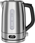 Kndko Electric Kettle,Temperature Adjustmenet, Stainless Steel Filter and Kettle,1.7L Tea Kettle & Hot Water Boiler For Coffee & Tea, Automatic Shut Off, 1500W, Silver