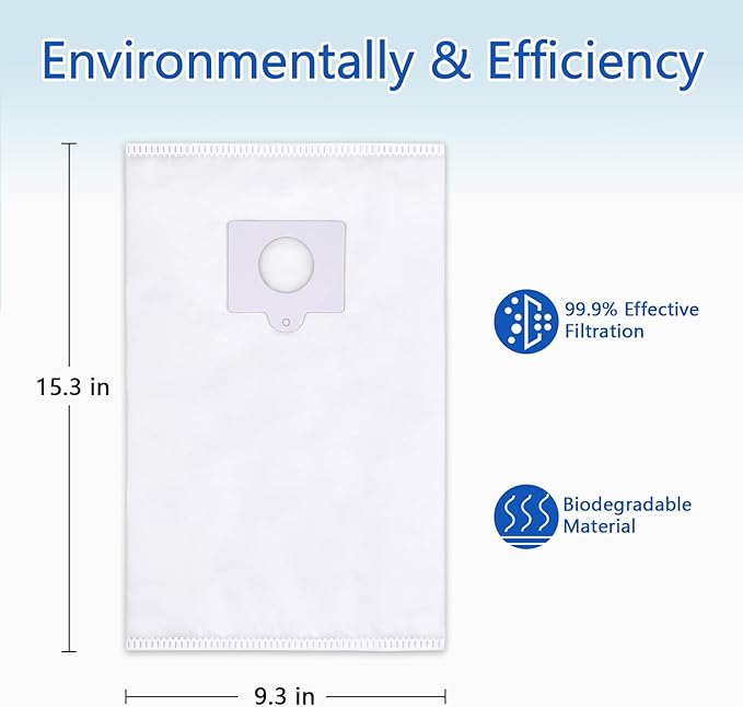 12 Pack 53292 Type Q/C Canister Vacuum Cleaner Bags Compatible with Kenmore 200/400/600/800 Series Vacuum Bags, Fit for Models 81214/81414/81714,/21814, BC2005/BC3005/81615/BC7005 (white)