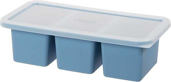 OGGI Prep & Portion Silicone Freezer Trays with Lid - Freezer Molds for Food, Ice Cube Tray, Food Prep Containers, Freezer Storage Containers, for Soup, Smoothie Cubes, Sauce, Broth, Leftovers - 1 Cup