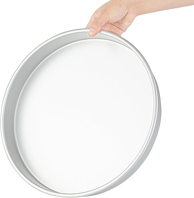 Restaurantware-Met Lux 14 x 2 Inch Straight-Sided Baking Tins, 12 Round Cake Pans - Oven-Ready, Freezable, Anodized Aluminum Round Baking Pans, Greaseproof, For Layer Birthday Cakes