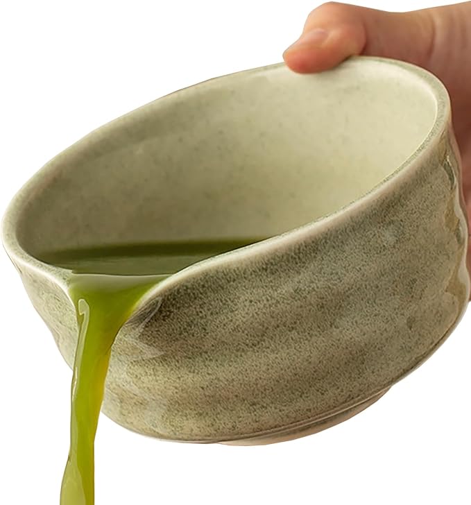 Matcha Tea Set, 5-Piece Ceremonial Kit with Ceramic Matcha Bowl (Chawan), Bamboo Whisk (Chasen) & Holder, Stainless Steel Sifter, Bamboo Scoop (Chashaku) — Japanese Tea Ceremony Gift (Green)