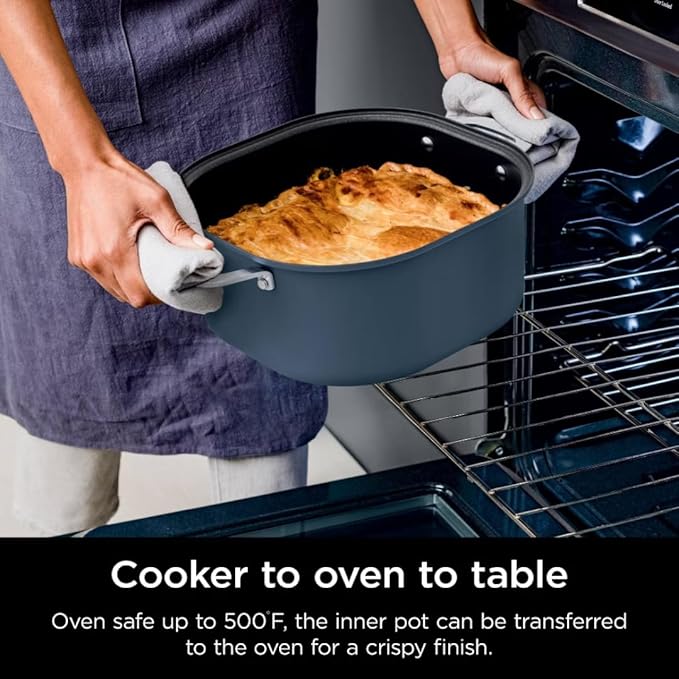 Ninja 10-in-1 Everyday Possible Cooker Pro 6.5-qt,Multi-Cooker,Slow Cooker, Slow Cook,Sear/Sauté,Braise,Keep Warm,White Rice,Brown Rice,Oats,Cooking Pot Midnight Blue, Base Gray/Stainlees Steel