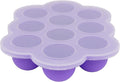 WeeSprout Silicone Freezer Tray with Clip on Lid Perfect Food Storage Container for Homemade Baby Food, Vegetable, Fruit Purees, and Breast Milk (Bright Purple, Ten 1.5 Ounce Sections)