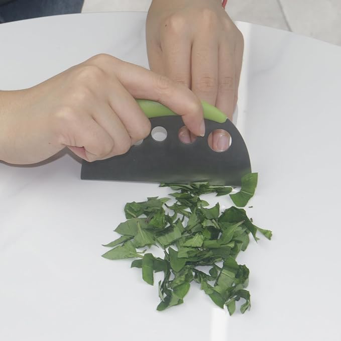 Herb Stripper and Herb Cutter 2 in 1,Herb Stripping Tool Herb Chopper Cilantro Chopper Best Kitchen Gadgets Presents for RV Owners Campers Chefs and Cooking Lovers,1PCS,Green,Stainless Steel,LXLVOUEG