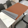 Leather Table Cover,1.8mm Thick,35.4x70.9 Inch Table Protector,Table Protector for Dining Room Table,Dining Table Cover,Table Cover Protector,Kitchen Table Cover(Brown+Gray,35.4x70.9)