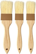 Durable Pastry Basting Brush - Natural Bristle BBQ Brush for Oil & Sauce, Wooden Handle Food Brush for Baking & Cooking - 1", "1 1/2 Inch, 3 Pack