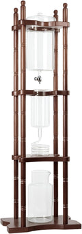 Nispira Cold Brew Drip Tower Iced Coffee Maker Glass Wooden Stand 25 Cups
