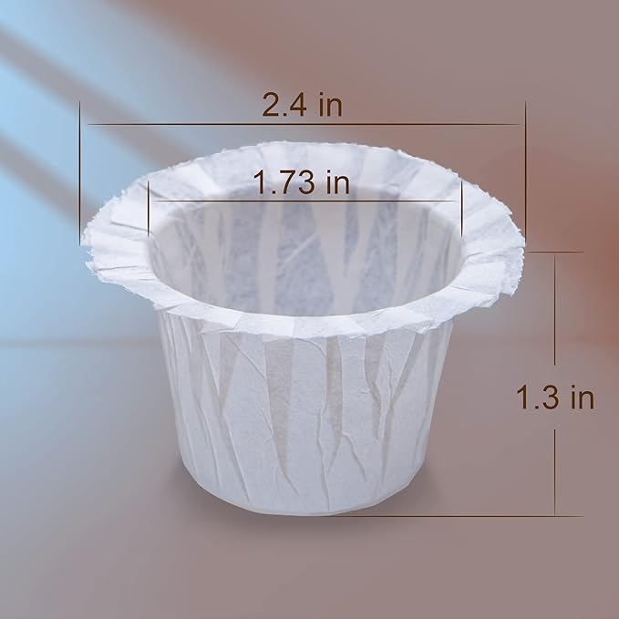 Disposable Paper Coffee Filters 200 Count, Compatible with Brewers Single Serve 1.0 and 2.0 Fits All Reusable K Cup