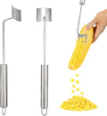 2 Pack Corn Peeler, Stainless steel corn stripping tool, Corn on The Cob Remover, Corn Stripper for Corn on the Cob,Quickly Shucking Corn Kernel Remover Tool, 9.8Inch