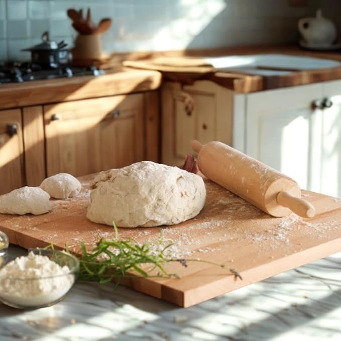 18" Wooden Rolling Pin 3-1/4" Diameter- WoodenRoll Pin for Fondant Pie Crust Cookie Pastry Dough Classic Pastry Rolling Pin