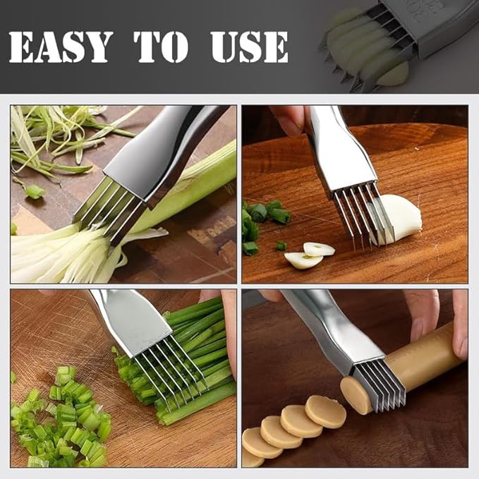 2024 New Shred Silk The Knife, Stainless Steel Chopped Green Onion Knife, Kitchen Vegetable Cutter Sharp Scallion Shredding Cutter Shred Knife Household Multifunctional Food Slicer Gadget