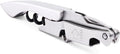 Pocket Prestige Waiters Corkscrew By Coutale Sommelier - Stainless Steel - French Patented Spring-Loaded Double Lever Wine Bottle Opener for Bartenders and Gifts - Sharp Micro-Serrated Knife