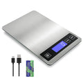 22lb Food Scale, Digital Kitchen Scale Weight Grams and oz for Weight Loss Cooking Baking, 1g/0.1oz Precision, Rechargeable and Waterproof, Stainless Steel and Tempered Glass, Gray Silver