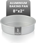 Restaurantware-Met Lux 8 x 2 Inch Straight-Sided Baking Tin, 1 Round Cake Pan - Oven-Ready, Freezable, Anodized Aluminum Round Baking Pan, Greaseproof, For Layer Birthday Cake
