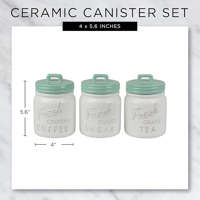 DII Kitchen Accessories Collection Ceramics, Cookie Jar, Aqua