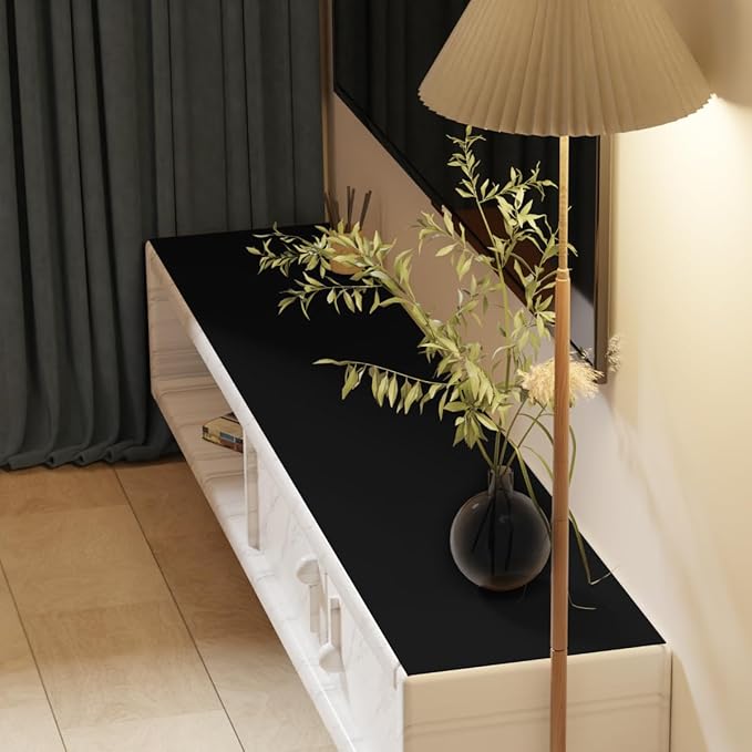 Desk Pad Mat - 14x48 Inch Waterproof Easy to Clean Can Conceal Flaws Protector The Table Top from Scratches Used for Coffee Table Office Table Dresser(Black+Black 14x48)