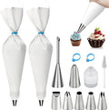 Reusable Piping Bags and Tips Set - 16inch Pastry Bags for Cake Decorating, Cupcakes, Cookies | Durable Cotton Exterior, Easy to Clean, Eco-Friendly Baking Kit for Home Bakers & Chefs