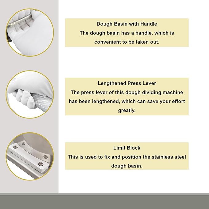 18PCS Table Top Manual Dough Divider Manual Hydraulic Dough Dividing Machine 2 Trays Manual Equal Dough Cutter Bread Bakery Dough Cutter Machine 2.12oz-11.29oz(60g-320g)/pcs