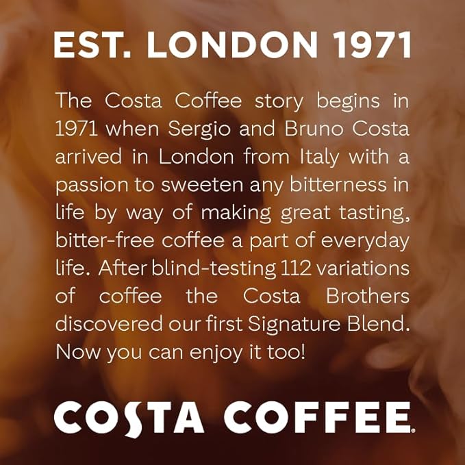 Costa Coffee Ground Coffee, Signature Blend Dark Roast, 12oz each, Rainforest Alliance Certified
