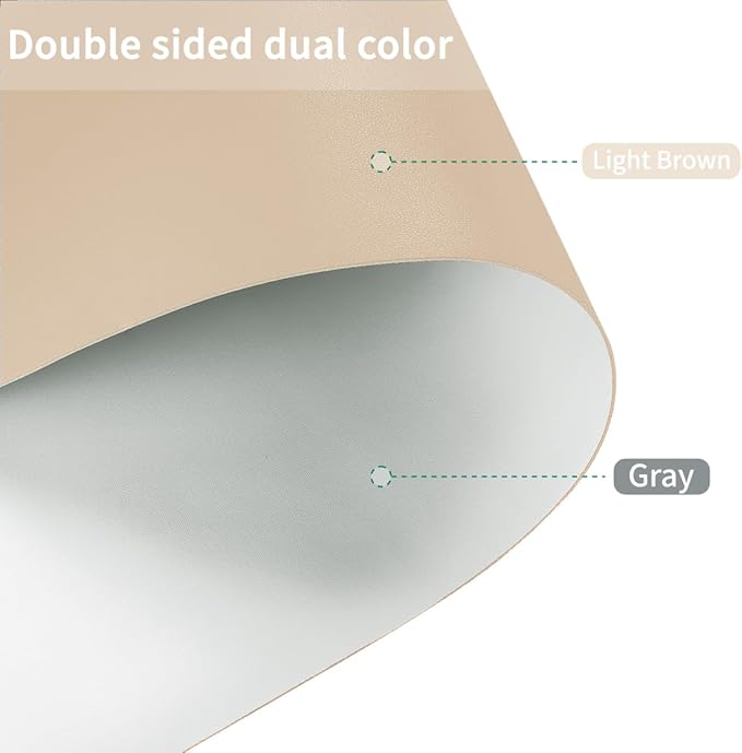 Table Pads for Dining Room Table for Dining Room Table - Can Be Used On Both Sides Waterproof and Easy to Clean Good Flatness Used for Dining Table(Light Brown+Gray 46x72)