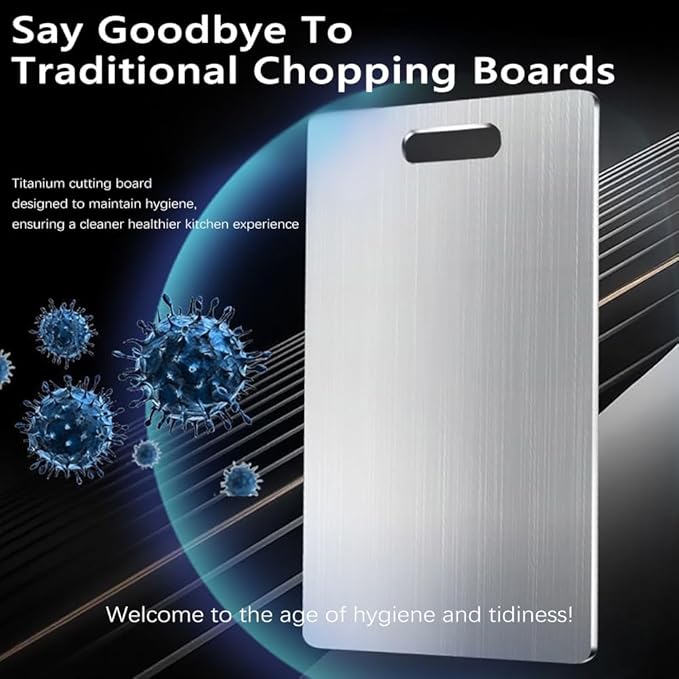 Titanium Cutting Board Set of 3,100% Pure Titanium Cutting Boards for Kitchen Double Sided,Hygiene Durable Dishwasher,Fruit & Vegetables （3P-L)