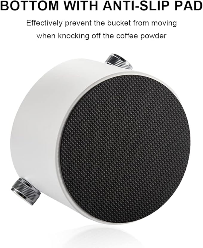 Espresso Knock Box, Large Capacity & Non-Slip Base Coffee Knock Box, Barista Tools, Espresso Machine Accessories (White)