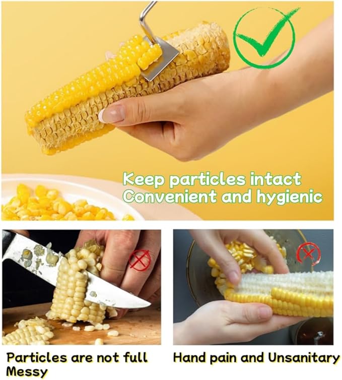 Corn Peeler for Corn on the Cob,Corn Peeler,Corn on The Cob Remover,Stainless Steel corn cob stripper,Quickly Shucking Corn Kernel Remover Tool,Suitable for kitchen and Picnic Enthusiasts (1)