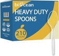 [210 Count] Clear Plastic Utensils 210 Disposable Spoons Silverware Bulk Spoons Bulk Heat Resistant Heavy Duty Silverware