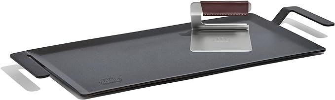Made In Cookware - Carbon Steel Griddle + Grill Press - (Like Cast Iron, but Better) - Professional Cookware - Crafted in Sweden - Induction Compatible