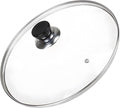 12 Inch Pan Lid, Universal Replacement Pot Lid for Frying Pans, Cast Iron Skillets, Tempered Glass Pan Cover with Steam Vent
