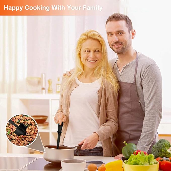 10Pcs Nylon Beef Smasher 5 Curve Blades Ground Beef Masher Heat Resistant Non Stick Meat Masher Tool Practical Ground Beef Smasher Reusable for Cooking