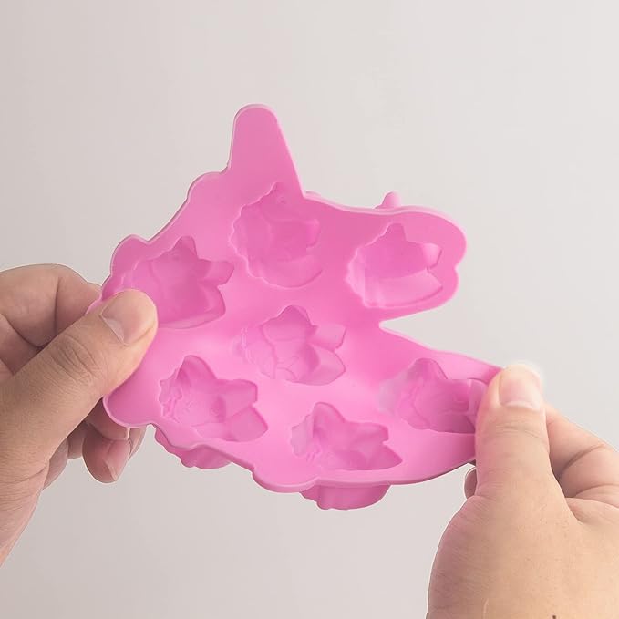 3 Pack Medium Size 7 Cavities Unicorn Silicone Chocolate Mold for Making Unicorn Shape Gummy, Candy, Chocolate, Ice Cube, Jelly, Mousse, Small Cake