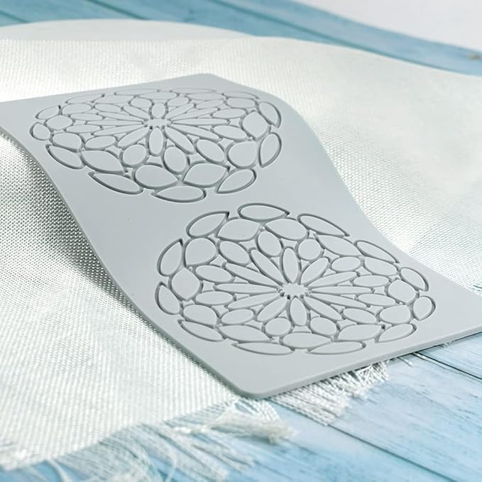 Silicone Molds 3D Hollow Leaf Chocolate Molds Honeycomb Bee Candy Mold Flower Pattern Fondant Mold Cake Topper Sugar Craft Decoration (J_Flower_10.4 * 5.28 * 0.12inch)