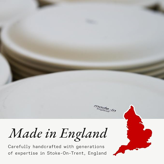 Made In Cookware - Set of 4 - Side Bowls - White With Red Rim - Porcelain England