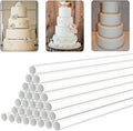 White Plastic Cake Dowel Rods for Tiered Cake Construction and Stacking Supporting Cake Round Dowels Straws with 0.4 Inch Diameter (12 Inch)