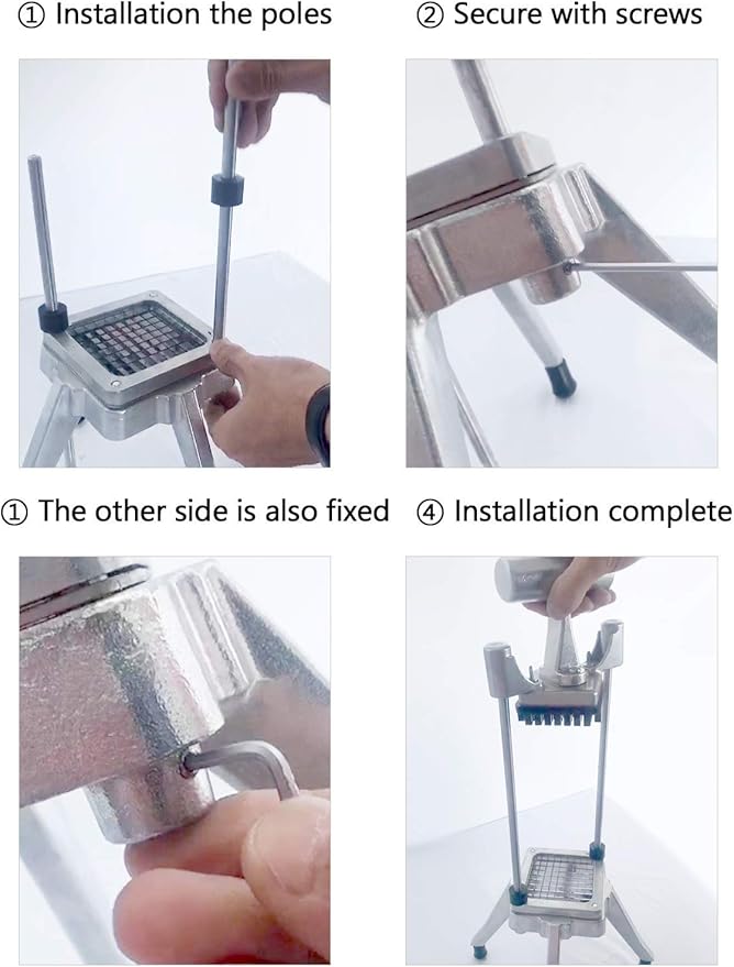 Commercial Vegetable Dicer, Stainless Steel Blade Quick Chopper Machine Easy for Onion Tomato Pepper Potato(1/4")