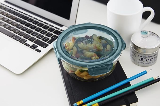 Bormioli Rocco Frigoverre Evolution Collection - 5.5-Inch Round Container - 50 cl (17 oz.) - Grey