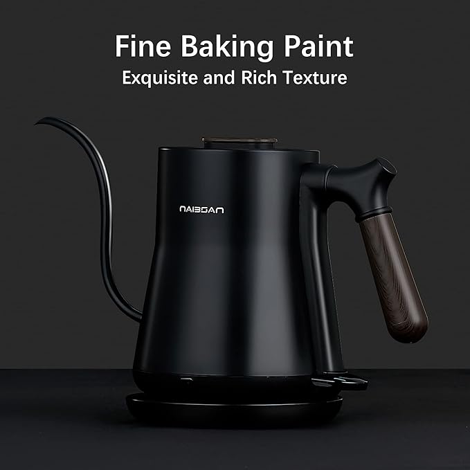 Gooseneck Electric Kettle, 1000W, Pour-over Coffee & Tea, Stainless Steel, Hot Water, 0.8L, Small, Auto Shut-Off & Boil Dry Protection, BPA Free