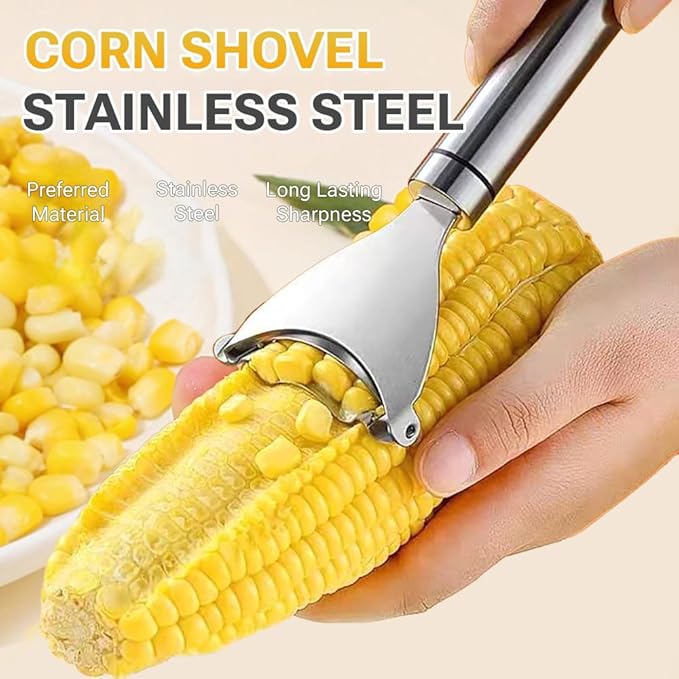 Corn Peeler Cob Stripper, Stainless Steel Cob Remover, Corn Planer Cutter Thresher Scraper, Stripping Tool for Home Kitchen, Corn Scraper 1 PCS