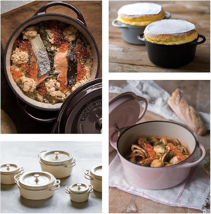 Vermicular Oven Pot | Non-Toxic Enameled Cast Iron Pot | 26cm (5.3 Qt) | Oven-safe | Induction-compatible | Dutch Oven | Made in Japan | Serves 5-6 | Matte Black