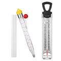 2Pcs Candy Thermometer with Pot Clip and Hanging Hook, Upgrade Stainless Steel Deep Fry Oil Thermometer Instant Read Cooking Thermometer for Food, Oil/Candy/Fry/Jam/Sugar/Syrup/Jelly Food Thermometer