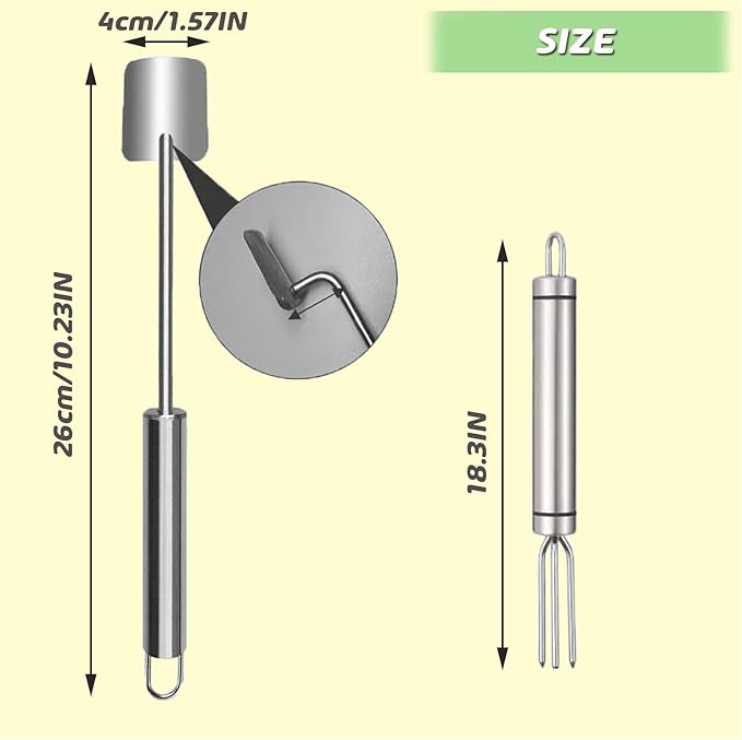 Corn Peeler, Corn Stripper, Long Handle Stainless Steel Corn Stripping Too Thresher Scraper for Home Kitchens, Restaurant Chefs (1PCS)