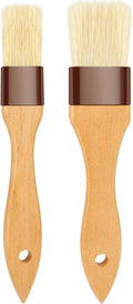 Pastry Brush-Basting Brush for Cooking,2 Pc Boar Bristles Food Brush for BBQ,Beech Wooden Handle Butter Brush for Baking/Spreading Marinade/Sauce/Oil/Egg/Kitchen Brushes for Cooking(1 &1 1/2 inch)