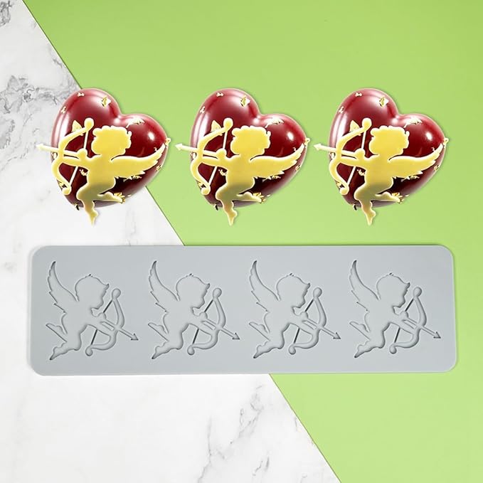 TUKE Silicone Angel Baby Molds - 3D Lace Cake & Fondant Molds for Baking, Resin, Clay & Sugar Craft (Angel Baby 8.84x2.64x0.12inch)