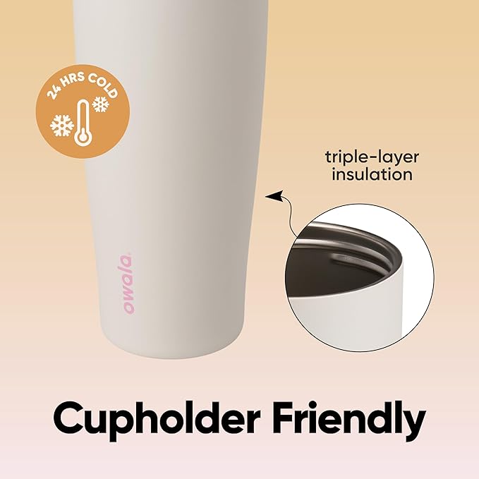 Owala FreeSip Tumbler Insulated Stainless Steel Water Bottle with Built-in Straw and Side Handle, For Travel, Work, School, and Sports, 40oz, BPA Free, Leak Proof, Deaybreak