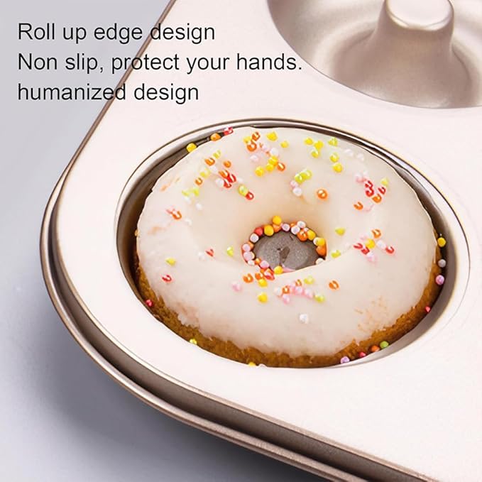 12 Cavity Donut Baking Pans Nonstick Donut Pan Carbon Steel Ring Donut Baking Tins Doughnut Pans Donut Molds Baking Pan